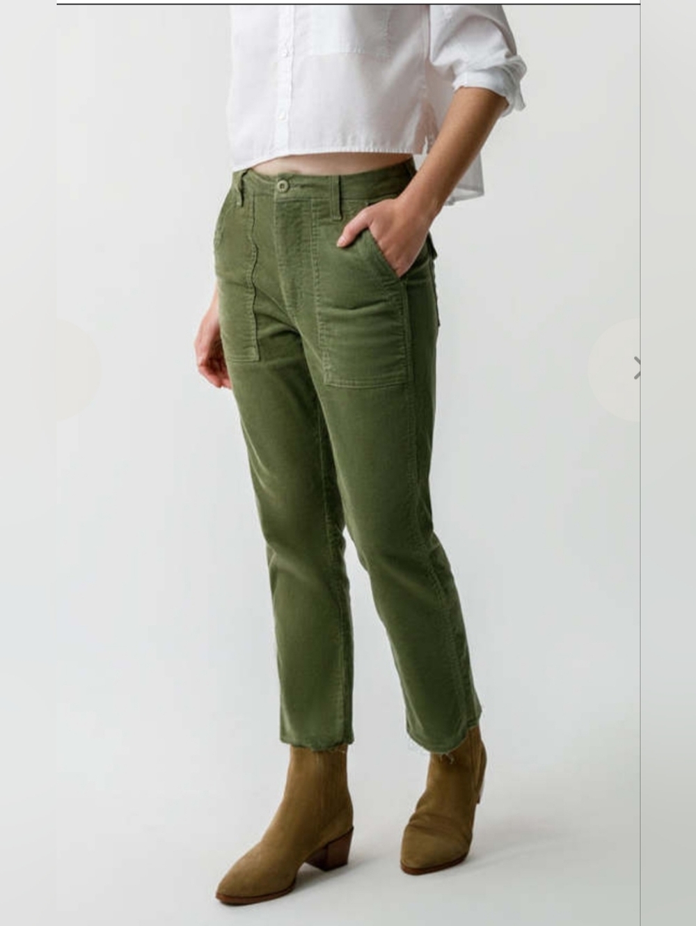 NWT AMO Easy Army Corduroy Trouser (Sample Sale)  Size 25